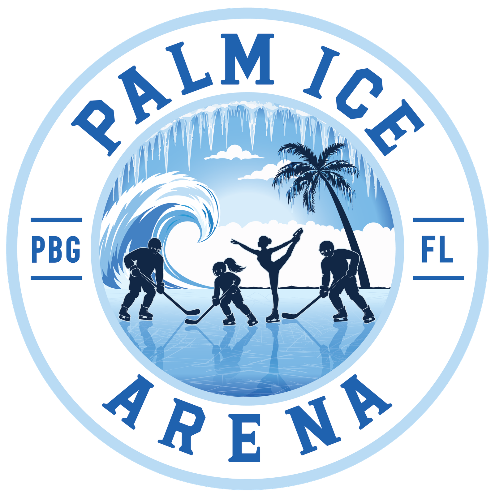 Logo de hielo con copo de nieve